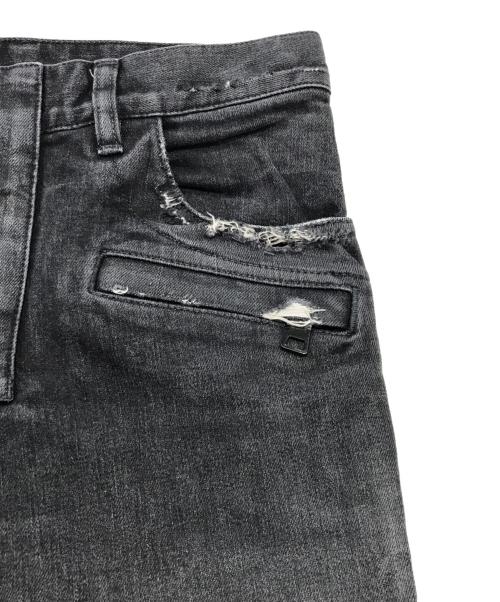 BALMAIN（バルマン）BALMAIN (バルマン) 蛇腹バイカーデニムパンツ グレー サイズ:27の古着・服飾アイテム