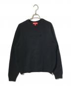 SUPREMEシュプリーム）の古着「Flocked Logo Sweater/ロゴニット」｜ブラック