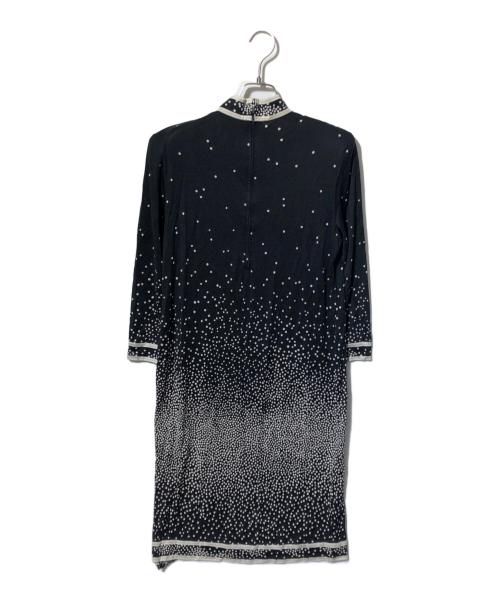 LEONARD FASHION（レオナールファッション）LEONARD FASHION (レオナールファッション) ドットシルク混ニットワンピース ブラック サイズ:Lの古着・服飾アイテム