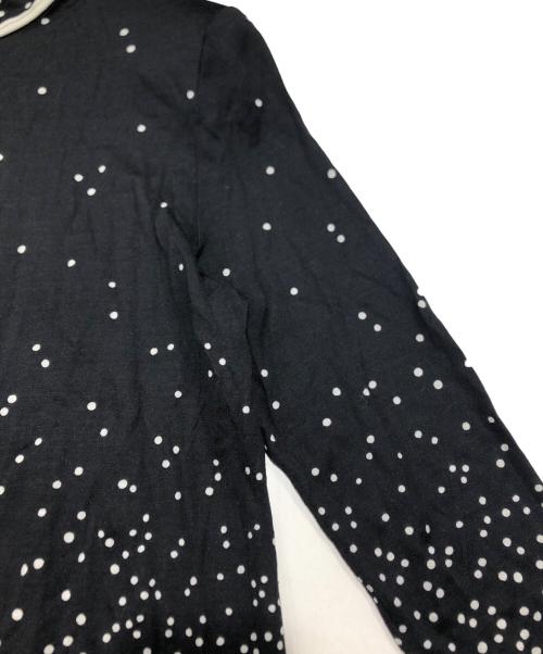 LEONARD FASHION（レオナールファッション）LEONARD FASHION (レオナールファッション) ドットシルク混ニットワンピース ブラック サイズ:Lの古着・服飾アイテム