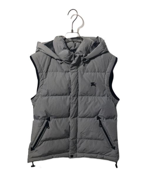 BURBERRY BLACK LABEL（バーバリーブラックレーベル）BURBERRY BLACK LABEL (バーバリーブラックレーベル) ギンガムチェックダウンベスト/フーディーベスト グレー サイズ:Ｍの古着・服飾アイテム