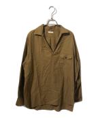 ULTERIORアルテリア）の古着「パウダリー ソフト ツイル スキッパー シャツ」｜ブラウン