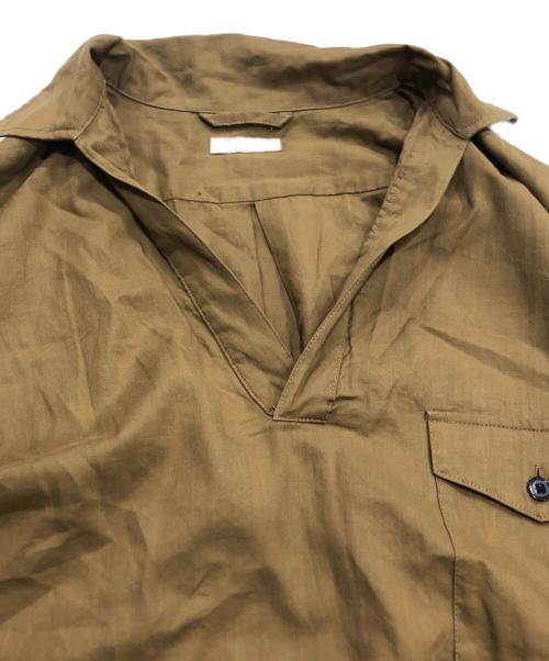 ULTERIOR（アルテリア）ULTERIOR (アルテリア) パウダリー ソフト ツイル スキッパー シャツ ブラウン サイズ:3の古着・服飾アイテム