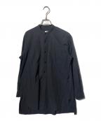 COMOLIコモリ）の古着「バンドカラーシャツ/ノーカラーシャツ」｜グレー