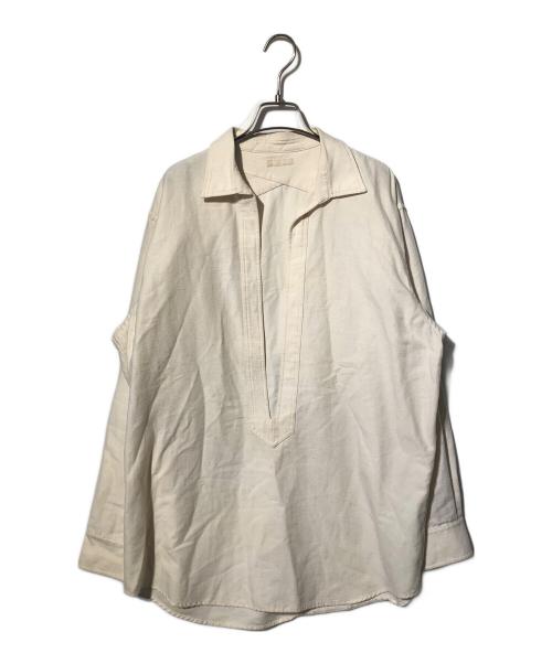 ULTERIOR（アルテリア）ULTERIOR (アルテリア) コットンカシミヤフランネルプルオーバーシャツカシミヤﾌブラウス アイボリー サイズ:3の古着・服飾アイテム