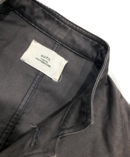 OUTIL（ウティ）OUTIL (ウティ) モールスキンスタンドカラージャケット ブラウン サイズ:4の古着・服飾アイテム