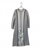MURRALミューラル）の古着「Framed flower knit dress/ニットワンピース」｜グレー