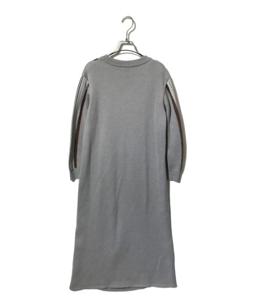 MURRAL（ミューラル）MURRAL (ミューラル) Framed flower knit dress/ニットワンピース グレー サイズ:2の古着・服飾アイテム