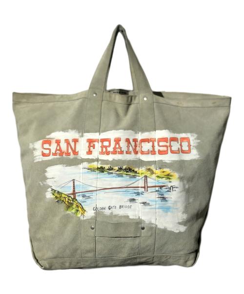 seven by seven（セブンバイセブン）SEVEN BY SEVEN (セブンバイセブン) HAND PAINTED LEATHER TOTE/トートバッグ グレーの古着・服飾アイテム
