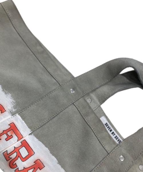 seven by seven（セブンバイセブン）SEVEN BY SEVEN (セブンバイセブン) HAND PAINTED LEATHER TOTE/トートバッグ グレーの古着・服飾アイテム
