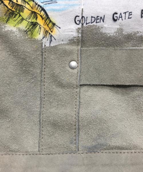 seven by seven（セブンバイセブン）SEVEN BY SEVEN (セブンバイセブン) HAND PAINTED LEATHER TOTE/トートバッグ グレーの古着・服飾アイテム