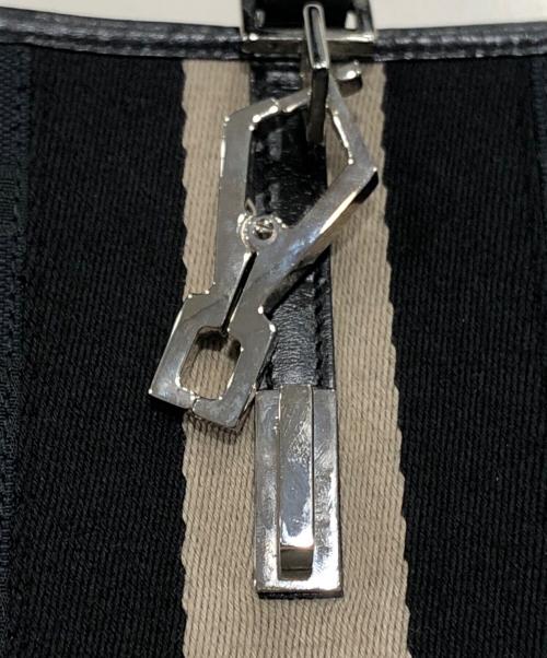 GUCCI（グッチ）GUCCI (グッチ) GGキャンバス ジャッキー レザーショルダーバッグ ネイビーの古着・服飾アイテム