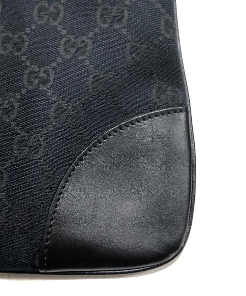 GUCCI（グッチ）GUCCI (グッチ) GGキャンバス ジャッキー レザーショルダーバッグ ネイビーの古着・服飾アイテム
