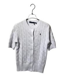 POLO RALPH LAUREN（ポロ・ラルフローレン）の古着「S/Sケーブルニットカーディガン」｜ホワイト