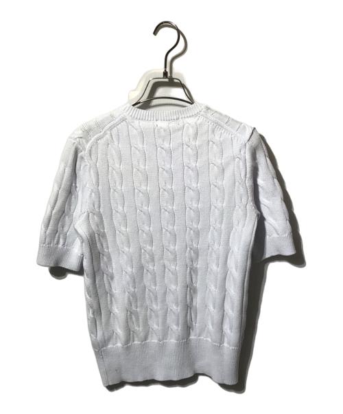 POLO RALPH LAUREN（ポロ・ラルフローレン）POLO RALPH LAUREN (ポロ・ラルフローレン) S/Sケーブルニットカーディガン ホワイト サイズ:Sの古着・服飾アイテム
