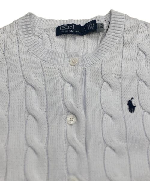 POLO RALPH LAUREN（ポロ・ラルフローレン）POLO RALPH LAUREN (ポロ・ラルフローレン) S/Sケーブルニットカーディガン ホワイト サイズ:Sの古着・服飾アイテム