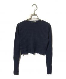 AURALEE（オーラリー）の古着「WASHABLE CASHMERE SILK CABLE」｜ネイビー