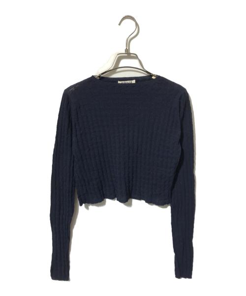 AURALEE（オーラリー）AURALEE (オーラリー) WASHABLE CASHMERE SILK CABLE ネイビーの古着・服飾アイテム