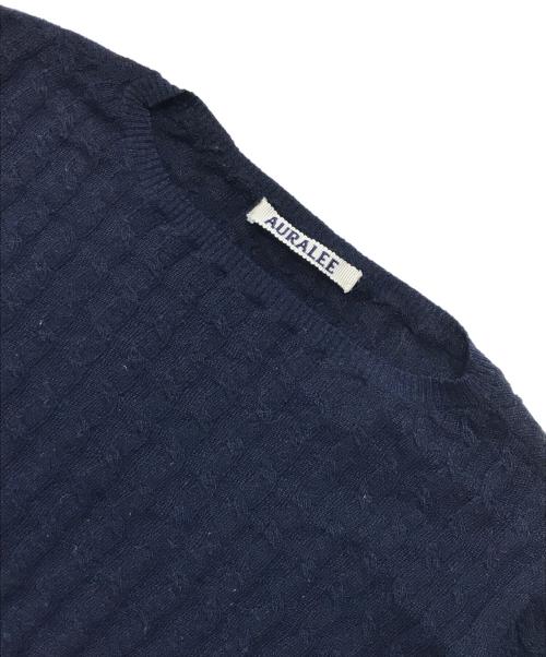 AURALEE（オーラリー）AURALEE (オーラリー) WASHABLE CASHMERE SILK CABLE ネイビーの古着・服飾アイテム