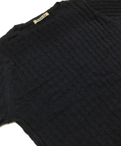 AURALEE（オーラリー）AURALEE (オーラリー) WASHABLE CASHMERE SILK CABLE ネイビーの古着・服飾アイテム