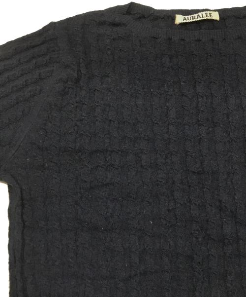 AURALEE（オーラリー）AURALEE (オーラリー) WASHABLE CASHMERE SILK CABLE ネイビーの古着・服飾アイテム