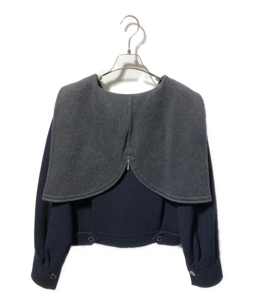 FOXEY BOUTIQUE（フォクシー ブティック）FOXEY BOUTIQUE (フォクシー ブティック) カシミヤジッパーフーディージャケット ネイビー サイズ:38の古着・服飾アイテム