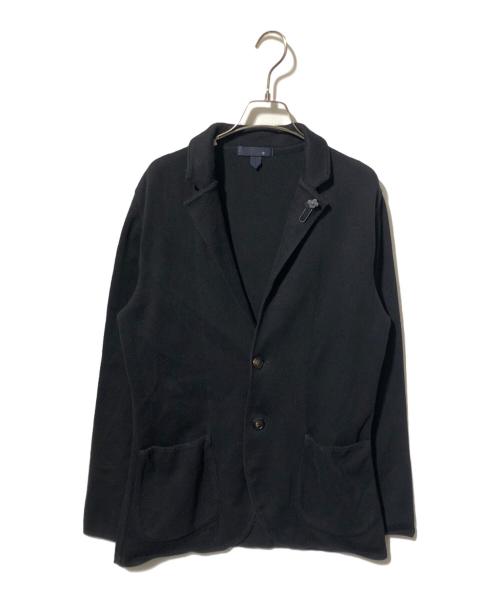 LARDINI（ラルディーニ）LARDINI (ラルディーニ) コットンミラノリブソリッドニットジャケット ブラック サイズ:Mの古着・服飾アイテム