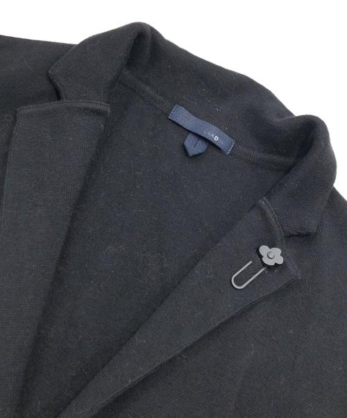LARDINI（ラルディーニ）LARDINI (ラルディーニ) コットンミラノリブソリッドニットジャケット ブラック サイズ:Mの古着・服飾アイテム