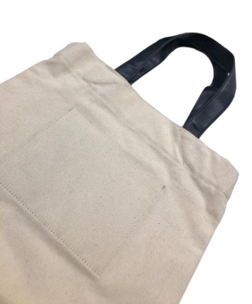JIL SANDER（ジルサンダー）JIL SANDER (ジルサンダー) キャンバスレザートートバッグ ベージュ×ブラックの古着・服飾アイテム