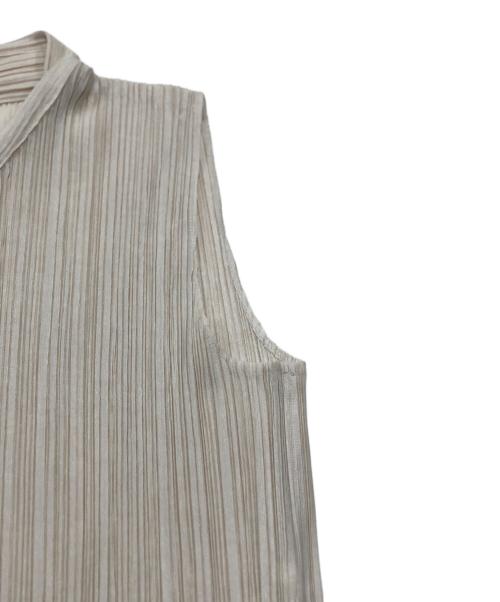 PLEATS PLEASE（プリーツプリーズ）PLEATS PLEASE (プリーツプリーズ) プリーツボウタイワンピース ベージュ サイズ:2の古着・服飾アイテム