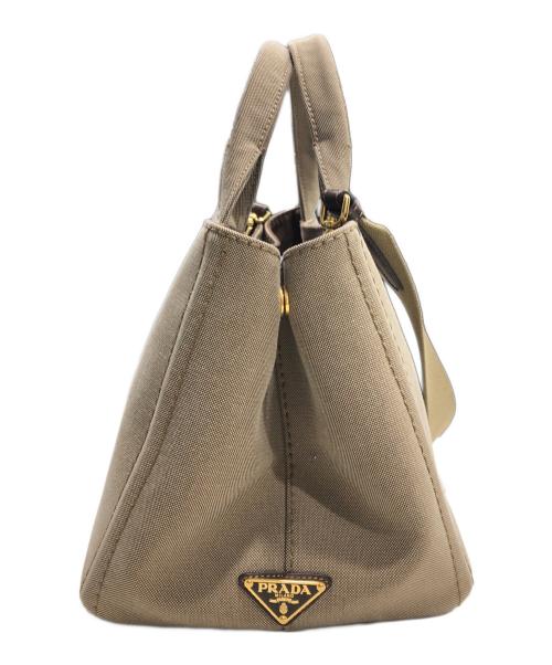PRADA（プラダ）PRADA (プラダ) カナパロゴジャガード2WAYバッグ ブラウンの古着・服飾アイテム