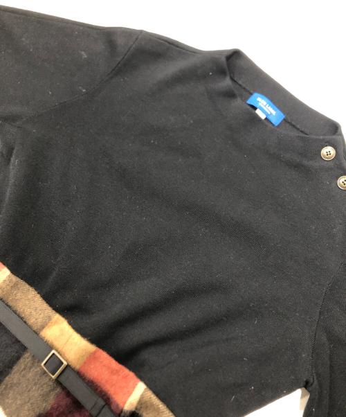 BLUE LABEL CRESTBRIDGE（ブルーレーベルクレストブリッジ）BLUE LABEL CRESTBRIDGE (ブルーレーベルクレストブリッジ) ハウスチェックブライト起毛コンビドレス/切替ワンピース ブラック サイズ:40の古着・服飾アイテム