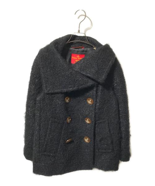 Vivienne Westwood RED LABEL（ヴィヴィアンウエストウッドレッドレーベル）Vivienne Westwood RED LABEL (ヴィヴィアンウエストウッドレッドレーベル) モヘア混ダブルショートコート ブラック サイズ:Mの古着・服飾アイテム