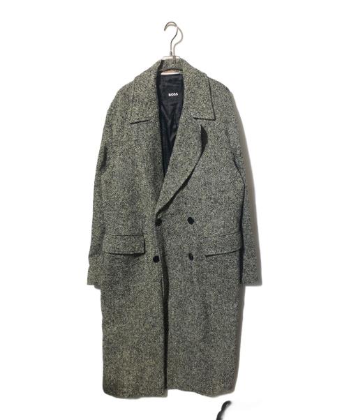 BOSS（ボス）BOSS (ボス) ツイードチェスターコート/ロングコート グレー サイズ:52の古着・服飾アイテム
