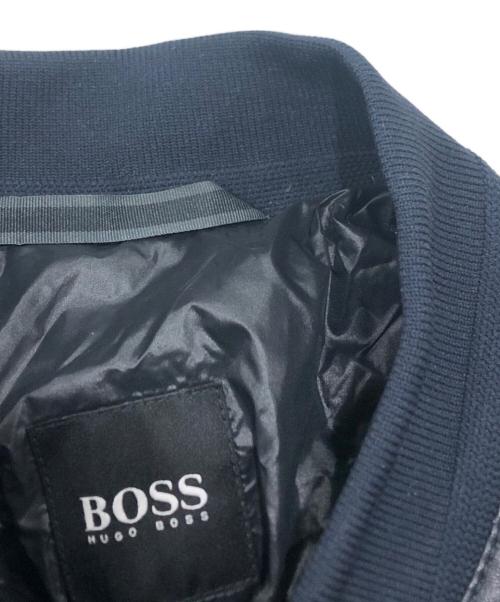 BOSS HUGO BOSS（ボス ヒューゴボス）BOSS HUGO BOSS (ボス ヒューゴボス) レザーブルゾン/レザージャケット ネイビー サイズ:46Aの古着・服飾アイテム