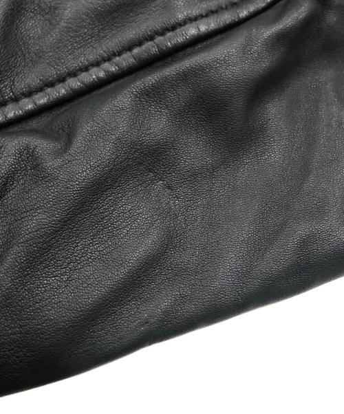 BOSS HUGO BOSS（ボス ヒューゴボス）BOSS HUGO BOSS (ボス ヒューゴボス) レザーブルゾン/レザージャケット ネイビー サイズ:46Aの古着・服飾アイテム