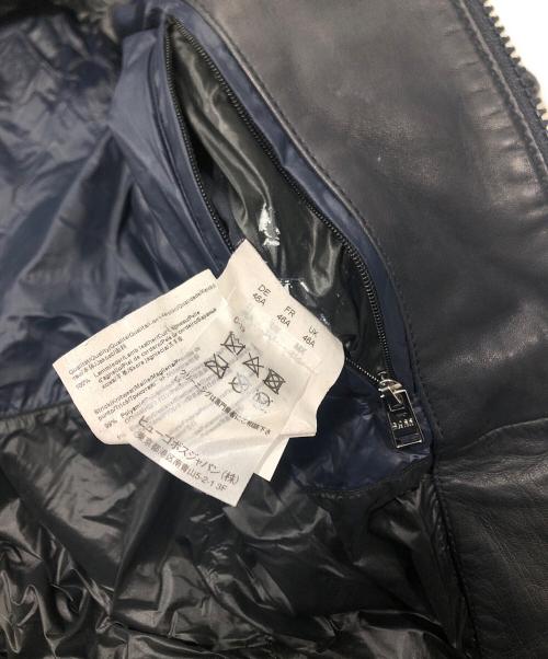 BOSS HUGO BOSS（ボス ヒューゴボス）BOSS HUGO BOSS (ボス ヒューゴボス) レザーブルゾン/レザージャケット ネイビー サイズ:46Aの古着・服飾アイテム