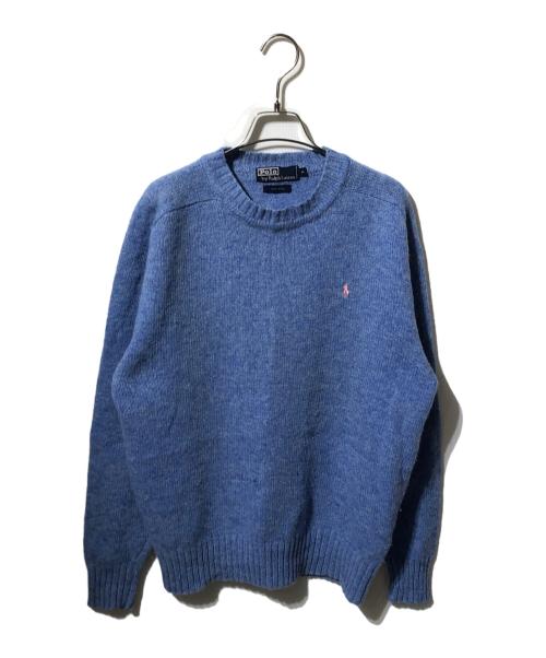 POLO RALPH LAUREN（ポロ・ラルフローレン）POLO RALPH LAUREN (ポロ・ラルフローレン) ウールニット ブルー サイズ:Mの古着・服飾アイテム