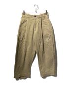 STUDIO NICHOLSONスタジオ ニコルソン）の古着「ピーチド コットン ツイル クラシック ボリューム プリーツ パンツ」｜ブラウン
