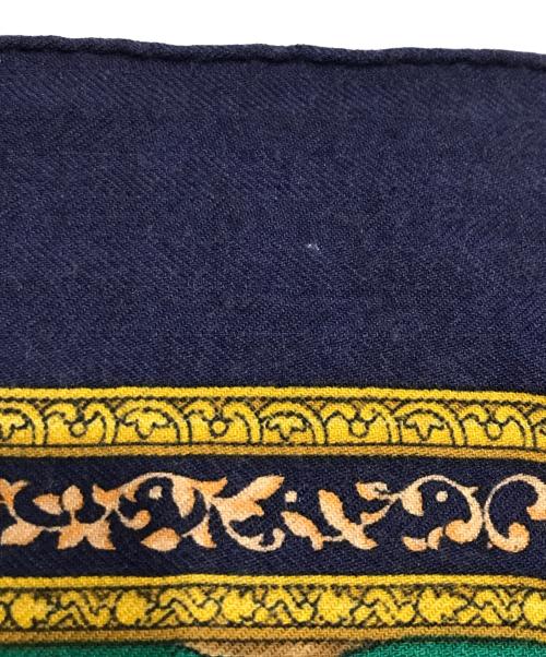 HERMES（エルメス）HERMES (エルメス) カシミヤシシルク カレ90 ネイビーの古着・服飾アイテム