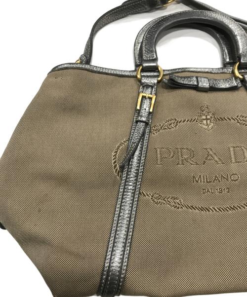 PRADA（プラダ）PRADA (プラダ) ロゴジャガード2WAYバッグ ブラウンの古着・服飾アイテム