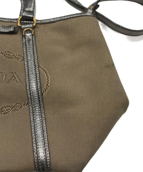 PRADA（プラダ）PRADA (プラダ) ロゴジャガード2WAYバッグ ブラウンの古着・服飾アイテム