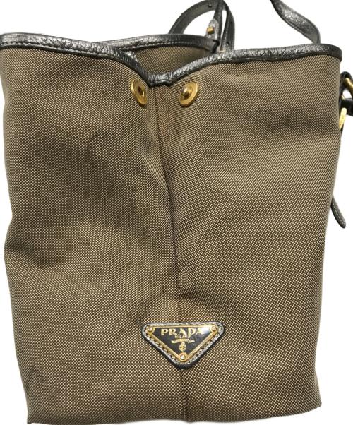 PRADA（プラダ）PRADA (プラダ) ロゴジャガード2WAYバッグ ブラウンの古着・服飾アイテム