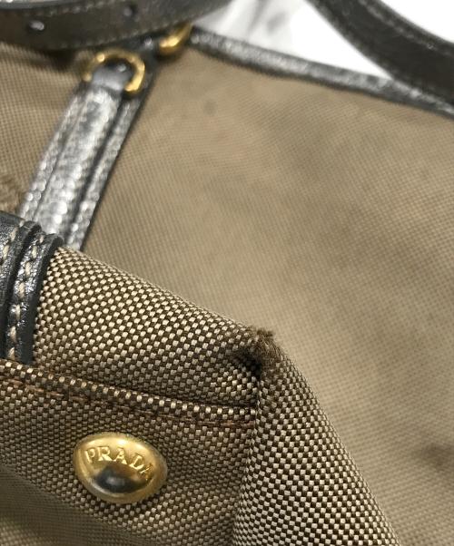PRADA（プラダ）PRADA (プラダ) ロゴジャガード2WAYバッグ ブラウンの古着・服飾アイテム