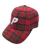 PALACEパレス）の古着「6-PANEL RED CHECK CAP/ロゴ入りキャップ」｜レッド