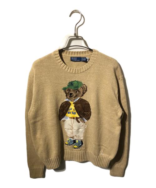 POLO RALPH LAUREN（ポロ・ラルフローレン）POLO RALPH LAUREN (ポロ・ラルフローレン) ポロベアクルーネックニット ベージュ サイズ:XSの古着・服飾アイテム