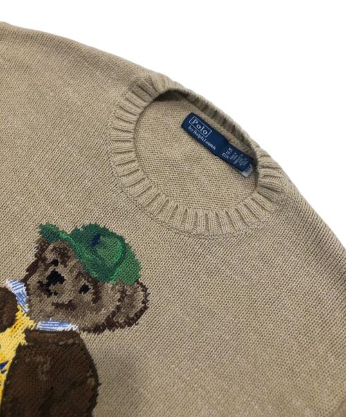 POLO RALPH LAUREN（ポロ・ラルフローレン）POLO RALPH LAUREN (ポロ・ラルフローレン) ポロベアクルーネックニット ベージュ サイズ:XSの古着・服飾アイテム