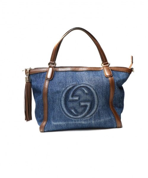 GUCCI（グッチ）GUCCI (グッチ) 2WAYショルダーバッグ インディゴ ソーホー 369176 493075 程度B 角スレ有の古着・服飾アイテム