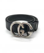GUCCIグッチ）の古着「カーフスキンダブルGベルト」｜ブラック