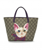 GUCCIグッチ）の古着「キャットハンドバッグ」｜ベージュ